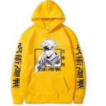 Jaapan Anime Jujutsu Kaisen Gojo Satoru Hoodies Pusa vabaaja Anime Pullover Prindiga avarate pikkade varrukatega meeste kapuuts T&auml;navar&otilde;ivad S