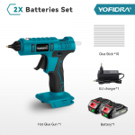 100 W juhtmeta elektriline kuumsulamliimi p&uuml;stol 11 mm liimipulk kunsti jaoks DIY majapidamises kasutatavate elektriliste remondit&ouml;&ouml;de t&ouml;&ouml;riist Makita 18 V aku jaoks 2 Battery Set A