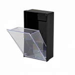 Magnetiline hoiukast l&auml;bipaistva kaanega, stantsimisvaba kompaktse suurusega vatitikuga hambaork konteineri seinahoidik L must