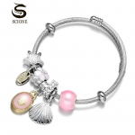 Ocean Shell Wind titaanist terasest k&auml;ev&otilde;ru t&auml;htkuju reguleeritav traatk&auml;ev&otilde;ru 5.5-6.8cm roosa