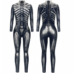 Punk Gothic Jumpsuit Catsuit Sexy Women Cosplay Kost&uuml;&uuml;mid Halloween Bodysuit XL
