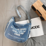 Letter Crossbody kott Tudengit&uuml;drukute teksariidest messenger kott &otilde;lakott tumesinine v&auml;rv