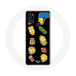 Samsung Galaxy A21S &uuml;mbris Simpsonite kleebised mustal taustal
