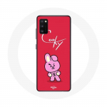 &Uuml;mbris Samsung Galaxy A41 BTS Bangtan Boys BT21 k&uuml;psisepunase taustaga