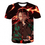 Anime Demon Slayer T-s&auml;rk Armas 3D tr&uuml;kiga Kamado Nezuko kost&uuml;&uuml;m, poiste t&uuml;drukute T-s&auml;rk Suvine l&uuml;hikeste varrukatega Suurem&otilde;&otilde;dulised t&auml;navar&otilde;ivad lahtised topid S