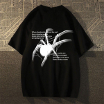 2024 kevad ja suvi Uus trendikas Ameerika hip-hop retro l&uuml;hikeste varrukatega vaba vabaaja Spider Print T-s&auml;rk Meeste suur suurus S-3XL S
