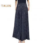 Naiste lillemustriga vabaajap&uuml;ksid tugevdatud taskutega, keskmise k&otilde;rgusega laia s&auml;&auml;rega vabaajakirjaga p&uuml;ksid t&auml;navar&otilde;ivad 3XL tumeroheline v&auml;rv