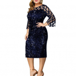 Lady alusseelikud suures suuruses l&auml;ikiv peokleit, litritega &otilde;htukleit banketi jaoks 2XL must