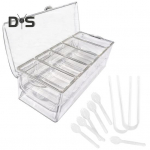 L&auml;bipaistev toidukonteiner kaanega klambriga lusikas 5 kambrit &otilde;ues piknikule puuviljad k&ouml;&ouml;giviljad v&auml;rskuse s&auml;ilitamine v&uuml;rtside maitseainete s&auml;ilituskarp jagatud kandik puhas