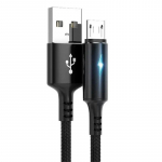 3A kiirlaadimine USB-mikrokaabli andmekaabli laadija juhe Samsung Xiaomi telefoni tarvikud LED indikaatori USB-kaabel 2M must
