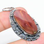 Natural Mookaite Gemstone Handmade 925 Sterling Silver Pendant 2.05 o4u45