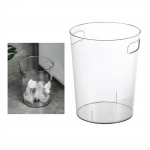 Round Transparent Trash Can Garbage Bin kitchen and home Bedroom Office kids children room Household 16.5x17.5cm