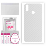 apgo Protective Skin Sticker for the back compatible with Realme 3, Wrap Film, Foil, Vinyl - Pattern Transparent Carbon