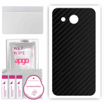 apgo Protective Skin Sticker for the back compatible with Huawei Y5 (2017), Wrap Film, Foil, Vinyl - Pattern Carbon Black