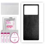 apgo Protective Skin Sticker for the back compatible with Vivo X Fold Plus, Wrap Film, Foil, Vinyl - Pattern Black Leather