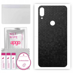 apgo Protective Skin Sticker for the back compatible with Xiaomi Mi Play, Wrap Film, Foil, Vinyl - Pattern Black Honeycomb