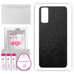 apgo Protective Skin Sticker for the back compatible with Vivo Y11s, Wrap Film, Foil, Vinyl - Pattern Black Honeycomb