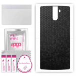 apgo Protective Skin Sticker for the back compatible with Doogee BL1200, Wrap Film, Foil, Vinyl - Pattern Black Honeycomb