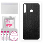 apgo Protective Skin Sticker for the back compatible with Tecno Camon 12, Wrap Film, Foil, Vinyl - Pattern Black Honeycomb
