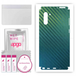 apgo Protective Skin Sticker for the back+sides compatible with Samsung Galaxy Note 10 5G, Full Wrap Film, Foil, Vinyl - Pattern Carbon Chameleon CAKA