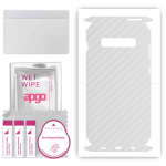 apgo Protective Skin Sticker for the back+sides compatible with Samsung Galaxy S10 Plus, Full Wrap Film, Foil, Vinyl - Pattern Transparent Carbon
