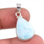 Natural Republic Larimar Gemstone 925 Tahke Sterling H&otilde;bedast Ripats 1,25'' f4g12 brown