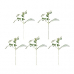 5 tk Kunstlikud flokeeritud talled K&otilde;rvalehed varrega Korduvkasutatav kodune pulmapidu Kunstroheline lilleseade siseruumides ja v&auml;likaunistuste fotorekvisiidid 24cm