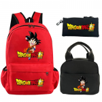 3 tk/komplekt Seljakott Dragon Ball Prinditud raamatukott l&otilde;unakoti pliiatsikarbiga Teismelise Lapse T&uuml;druku Poisi Koolikott Seljakott