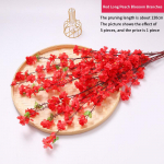 1/3/5 tk Kunstlik virsiku&otilde;ie oks Kevadine ploomipuu kirsi&otilde;ie siidist lillepuu kaunistus Kodu pulmade meisterdamine 1pc