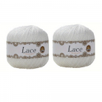 2tk Niit nr. 8 P&auml;rlpitsniit K&auml;sitsi valmistatud isetehtud punutud puhas heegeldatud siidine puuvillane linane hele siidiniit Suvine r&auml;tik beebivillane l&otilde;ng 2pcs valge