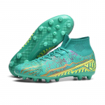 Meeste Jalgpallisaapad Pikad naelad K&otilde;rge pahkluu jalgpallijalatsid AG/TF Kids Outdoor Muru Klambrid Jalgpallisaapad Treening Jalgpallijalatsid 35 valge