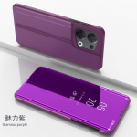 OPPO Reno 8 Pro 5G &uuml;mbrise luksusliku peeglivaatega Flip Smart nahast telefoni&uuml;mbris OPPO Reno8 Reno 8 Pro jaoks + Plus Protect tagakaas For Reno 8 Pro Plus lilla