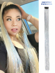S&uuml;nteetiline parukapikendus 24-tolline s&auml;delev l&auml;ikiv tinsel juuste kuldne niit v&auml;rviline BB Clip juuksepikendus 24inch