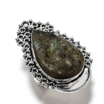 Natural Labradorite Gemstone Handmade 925 Sterling Silver Ring Size 8 e3v73