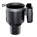 Reguleeritav autotopsihoidja koos p&ouml;&ouml;rleva dokiga mitmeotstarbelise universaalse joogiriiuli alusalusega s&otilde;iduki h&otilde;lpsaks liugaluseks autovarustuseks must