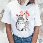 Totoro T-s&auml;rk Naiste Top T-s&auml;rk T-s&auml;rk T-s&auml;rk Studio Ghibli Kawaii 90S Graphic Harajuku S valge