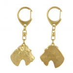 Fox Terrier Wire - Gilded key ring with dog, handbag decoration, luxury accessory by Art-Dog brand