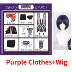M&auml;ng Anime Scaramouche Cosplay Wanderer Carnival Halloween Party M&uuml;ts Kingad Parukakomplekt Kunikuzushi Cosplay Balladeer L-(Suit+Wig+Hat)