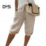 Taskutega vabaajap&uuml;ksid Hingav elastne v&ouml;&ouml;koht, &uuml;hev&auml;rviline vintage stiilis lahtine pingutusn&ouml;&ouml;r P&otilde;lvepikkusega p&uuml;ksid naistele XL khaki