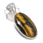 Natural Tiger Eye Gemstone 925 Sterling Silver Jewelry Pendant 2.21 d5u77