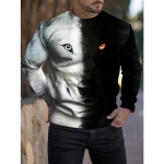 Sport Wear Meeste Loomade Lihtsad T-s&auml;rgid S&uuml;gisesed &Uuml;markaelusega T-s&auml;rgid Pikkade varrukatega Meeste kevadine plusssuuruses 3D tr&uuml;kiga T-s&auml;rk S