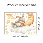 Cartoon Doll Rabbit Moon Magamistoa Elutoa &Otilde;ppet&ouml;&ouml; Taust Haljastusseinakleebis 40*60CM/fun-e133