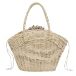 Suvine &otilde;lgkott, naiste kootud k&auml;sitsi valmistatud k&auml;ekott, n&ouml;&ouml;riga k&auml;epidemega kott, suure mahutavusega Wave Point kandekott Ostukotid 40x8x25cm khaki