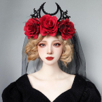 Halloween Veil Hair Band DIY Decorative Fancy Dress up Gothic Headwear Headpiece for Party Supplies