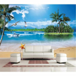 3D-tapeet, mere&auml;&auml;rne, meri, Neptuun, kajakas, rannamaastik, seinamaaling, kodukaunistused, 3D-tapeet 200 cm(W) x 140 cm(H)