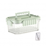 K&uuml;lmik Crisper Box jagamisplaadiga Virnastatavad hoiukonteinerid Matkatoiduvalmistuskonteinerid Puu- ja juurviljade hoiuruum lekkekindel disain S roosa