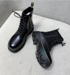 Minimalistlikud paeltega s&otilde;jav&auml;e stiilis naiste saapad 5 cm paksu kontsaga platvormiga naiste saapad Briti stiilis paksu tallaga k&otilde;rgust lisavad vabaaja saapad 35 must