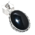 Natural Black Onyx Gemstone 925 Sterling Silver Jewelry Pendant 2.17 d2q48