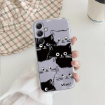 Armas Black Cat pehme l&auml;bipaistev silikoon&uuml;mbris Xiaomi Redmi Note 13 14T 15 Samsung A55 A35 S24 iPhone 15 Huawei Honor kaamera kaitsev p&otilde;rutuskindel kate Samsung Galaxy S20