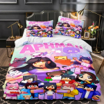 APHMAU Voodipesukomplekt &Uuml;heinimese Twin T&auml;iskasvanu Suurusega Queen King Suurus Kawaii Aphmau Voodikomplekt T&auml;iskasvanu Laste Magamistuba Tekikatted Komplektid 3D Prinditud Anime Voodi 70x133cm 2pcs